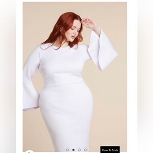 Eloquii Scuba Flare Sleeve Midi Dress